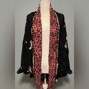Ivy‎ Jane Kimono Top One Size Boho Western Slouchy Pom Pom Edging Cowgirl Chic